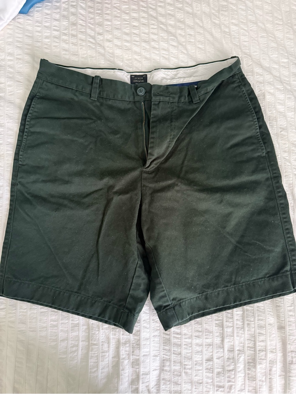 J. Crew Men's Forest Green Flat Front Chino Shorts